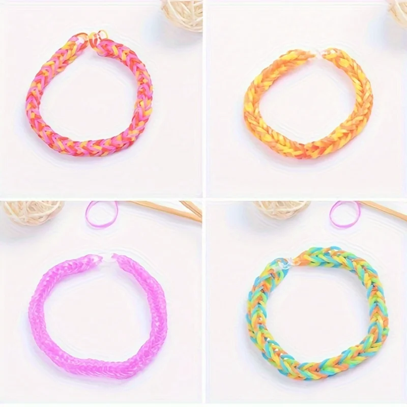 発光蛍光織機バンドセット、DIYブレスレット作成キット、カラフルなラバースターターキット
