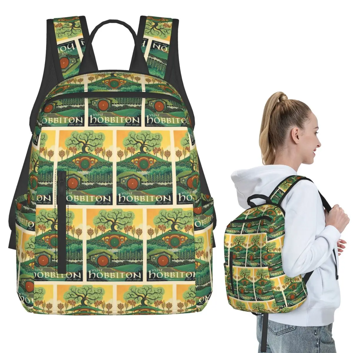 Visit The Shine Poster-1 Backpack Student BookBag Kids School Bag Computer Shoulder Bags Boys Girls