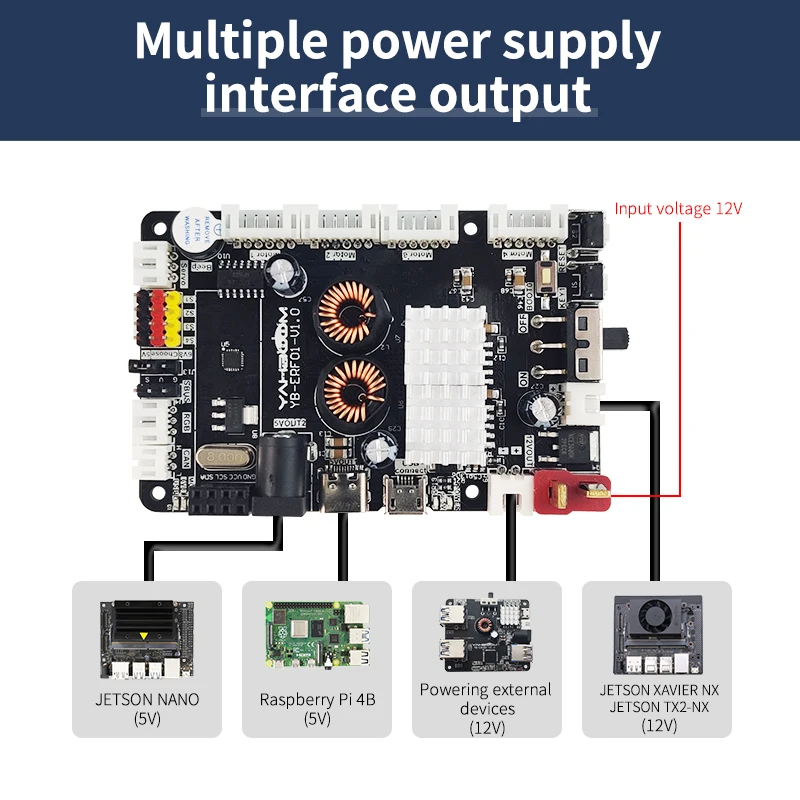 Yahboom Four-way PWM servos and up to 6 serial bus servos Mecanum omnidirectional vehicle structure for Jetson nano