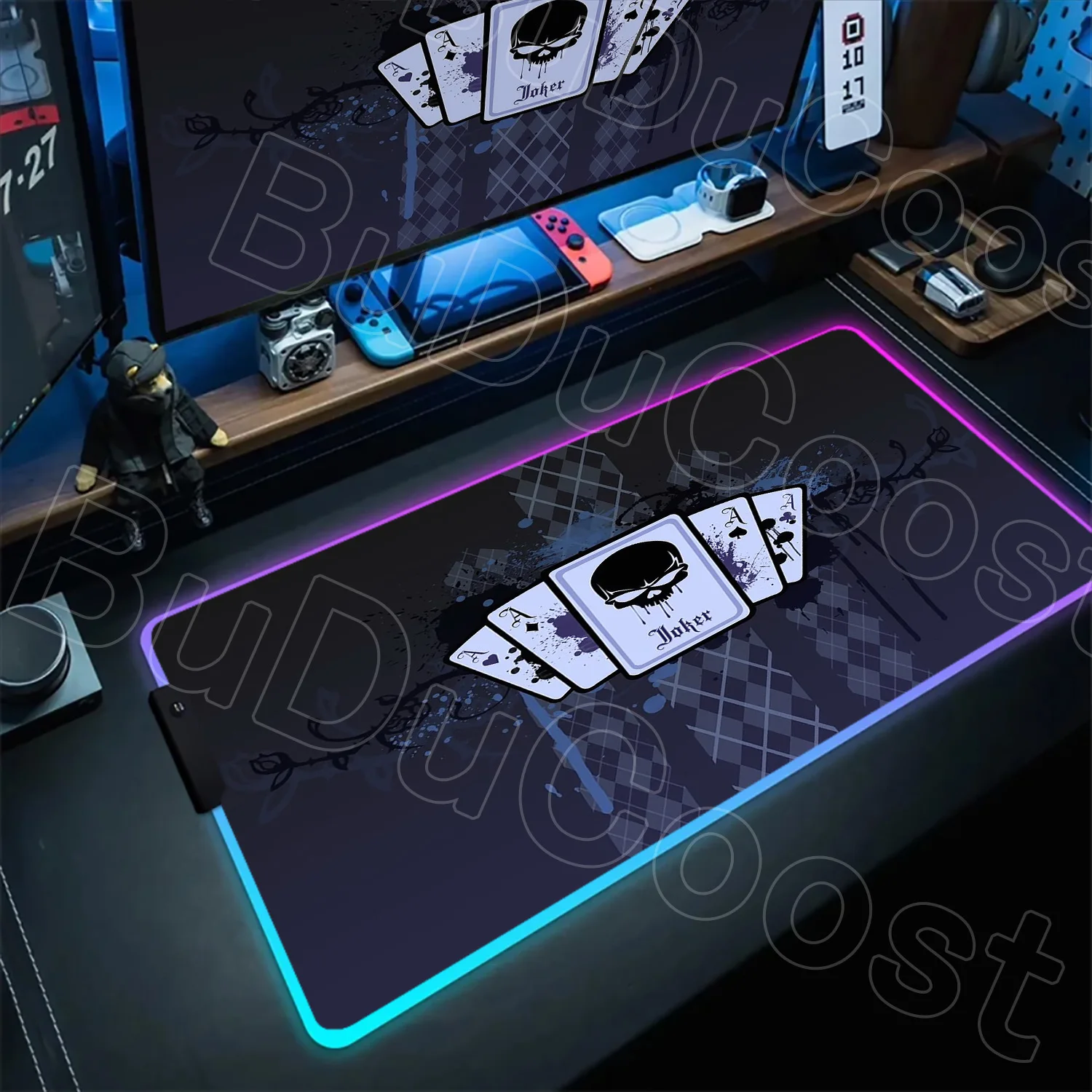 

Large Size Computer Poker Card Pattern Mouse Pad Game Office Desk RGB Mousepad Keyboard Gaming Soft Office Carpet Long Table Mat