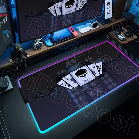 Large Size Computer Poker Card Pattern Mouse Pad Game Office Desk RGB Mousepad Keyboard Gaming Soft Office Carpet Long Table Mat