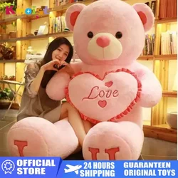 80/100cm Big I LOVE YOU Bear Plush Toy Lovely Huge Stuffed Soft Bear Doll Lover Bear Kids Valentine's Day Gifts For Girlfriend