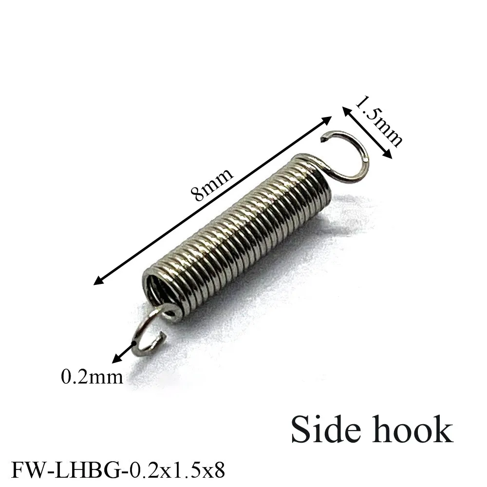 

10Pcs Wire Dia 0.2MM 304 Stainless Steel Dual Hook Small Tension Spring Outer Dia 1.5-2MM Length 8-18MM