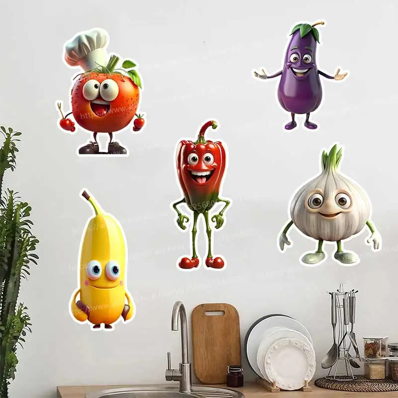 

Fruits and Vegetables Wall Stickers Kitchen Decoration Dining Room Living Room Cabinet Refrigerator Home Decoration M1246