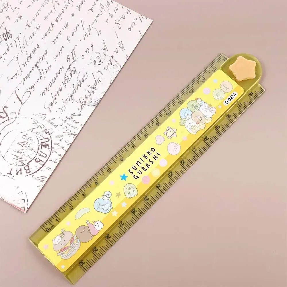 Material escolar multifuncional estudantes diy 30cm régua dobrável fofa ferramentas de desenho régua réguas de desenho