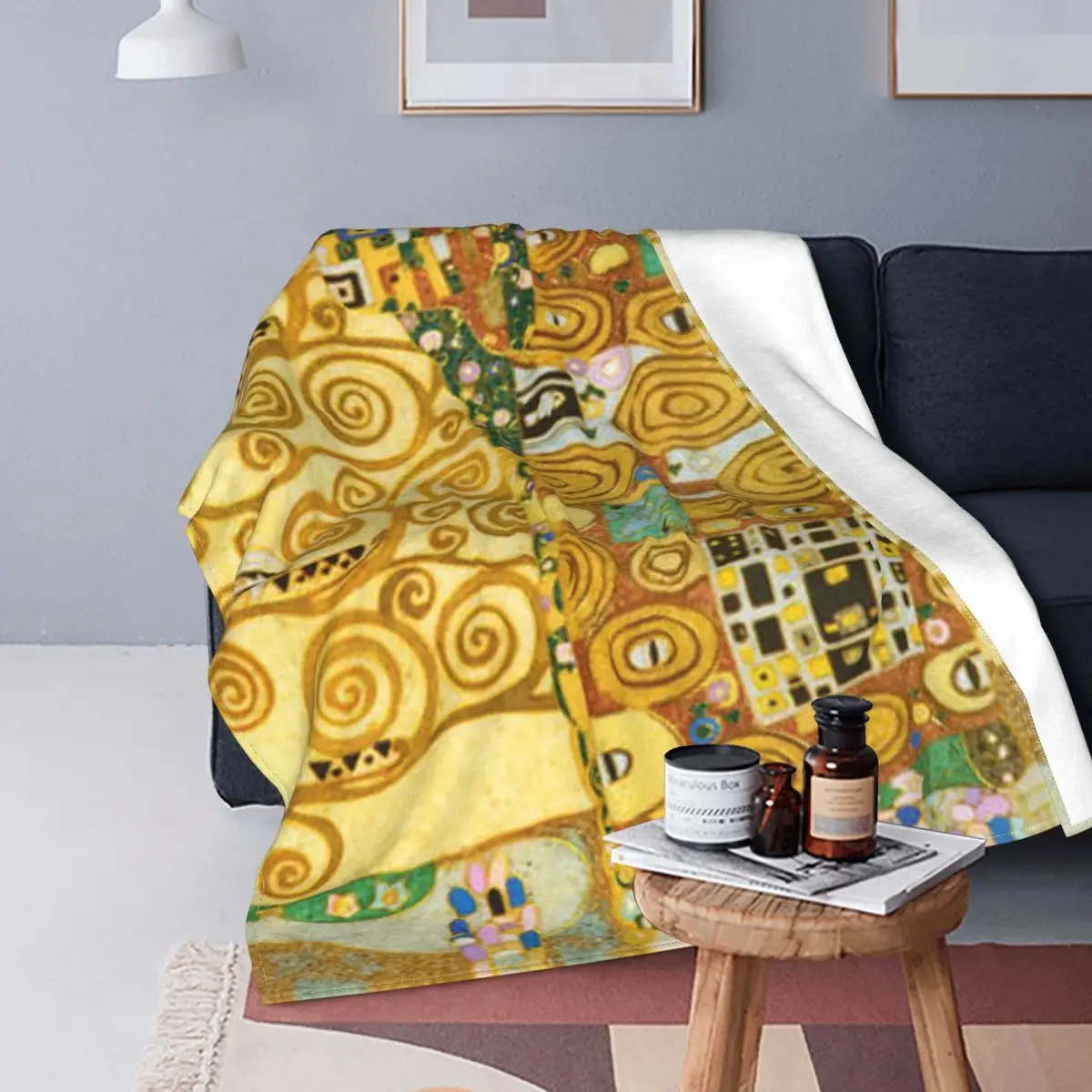 Gustav Klimt Blanket Coral Fleece Plush Spring/Autumn Tree Of Life Freyas Art Super Soft Throw Blankets for Bed Couch Rug Piece