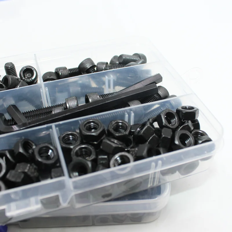 Hex Socket Cap Head Screw Nut Set M2 M2.5 M3 M4 M5 M6 12.9 Grade Allen Head Bolt Nut with Hex Key Button Head Socket Cap Bolts