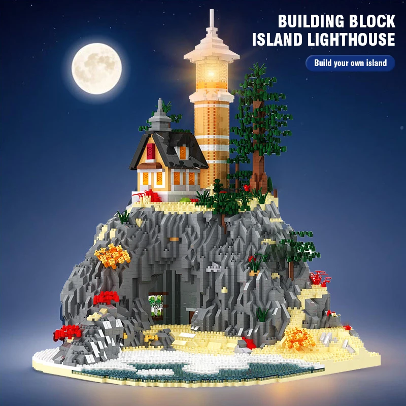 5100Pcs 빌딩 블록 등대 장난감 크리 에이 티브 DIY 벽돌 일치하는 세트 마운틴 하우스 모델 조립 블록 장난감 크리스마스 선물