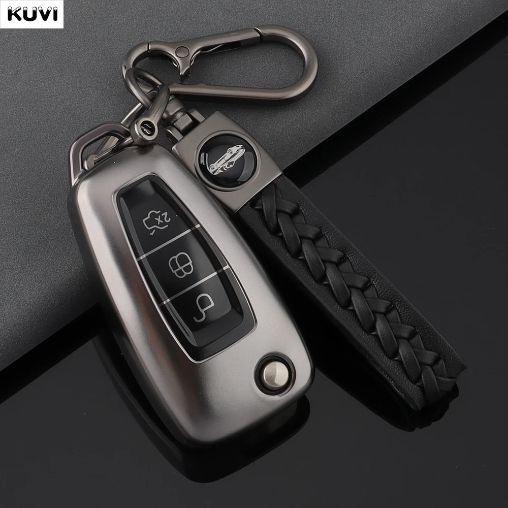 For Ford Ranger C-Max S-Max Focus Galaxy Mondeo Transit Tourneo Custom TPU Car Folding Key Case Cover Shell Protector Keychain