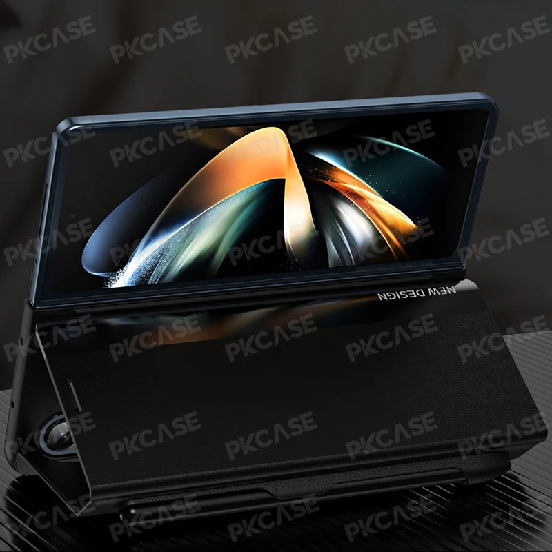 Etui magnetyczne z klapką ze skóry PKCASE do Samsung Galaxy Z Fold 8 Ultra Wide 7 6 5 4 3 2 Z Trifold z uchwytem, skórzane etui — zdjęcie produktu 5