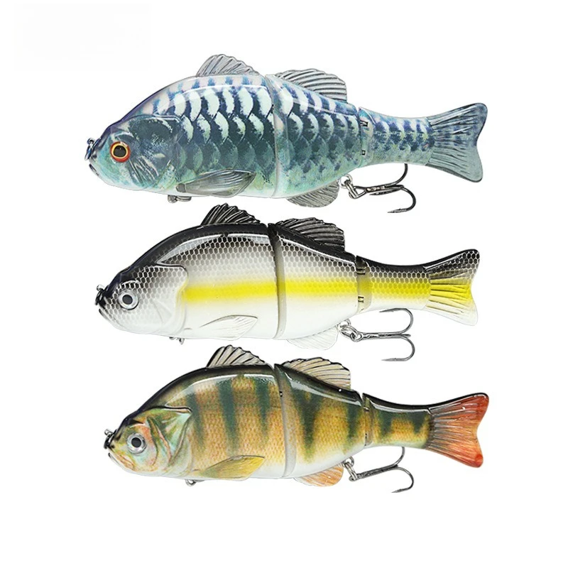 

1pcs 63g Rotating Big Three Sections Swimbait Fishing Lures Hard Body Slow Sinking Jointed Bass Pike Lures Fishing Bait Tackle