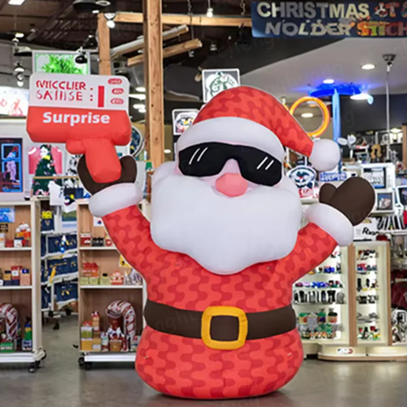 

Надувные Санта-Клауса, рождественские воздушные модели с выдувными устройствами, наружные квадраты и украшения для мероприятий торгового центра.