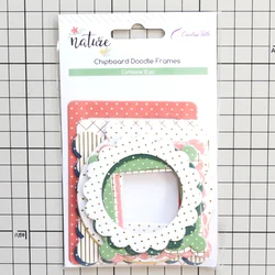 Creative Path 12pcs Hollow Polka Dot Chipboard Doodle Frame Scrapbooking Paper Chipboard Frame Stickers For Crafting Card Making