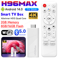 H96Max Android 14.0 H313 TV Stick 4K Set Top Box WIFI BT5.0 TV Stick 2GB 8GB/2GB 16GB Android TV Stick Allwinner with Remote