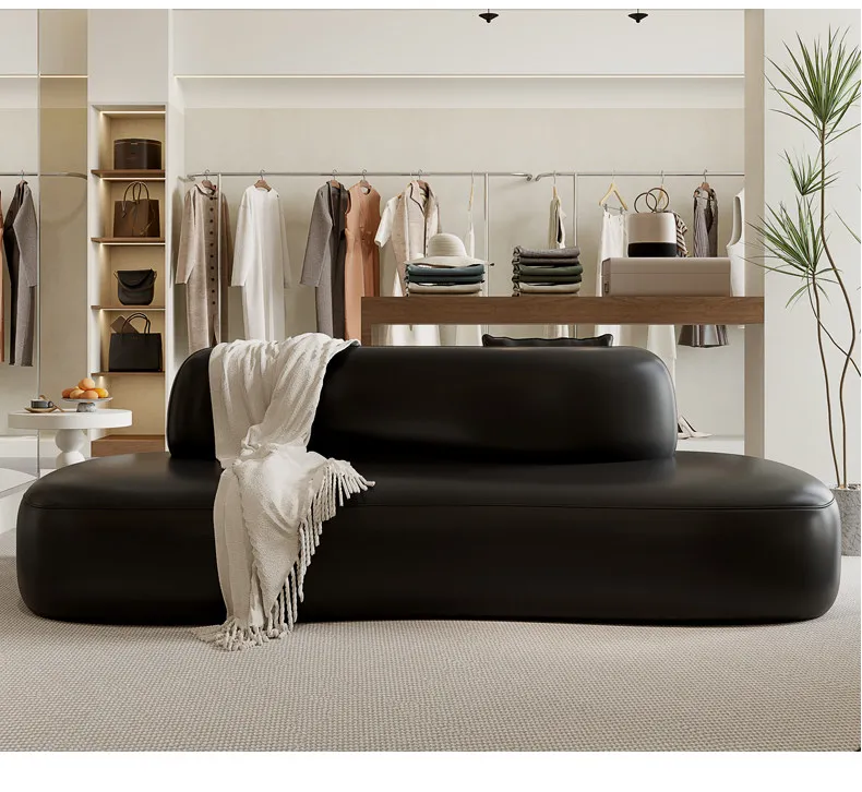 & Double-sided Curved Durable Sectional Sofa Set Modern Design for Mall Villa Wash-free Hotel Shoe Store Beauty Salon Reception