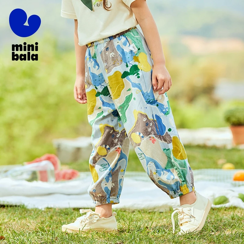 Mini Bala Long Pants Children Pants Boys and Girls Anti-Mosquito Pants Baby Casual Versatile Pants