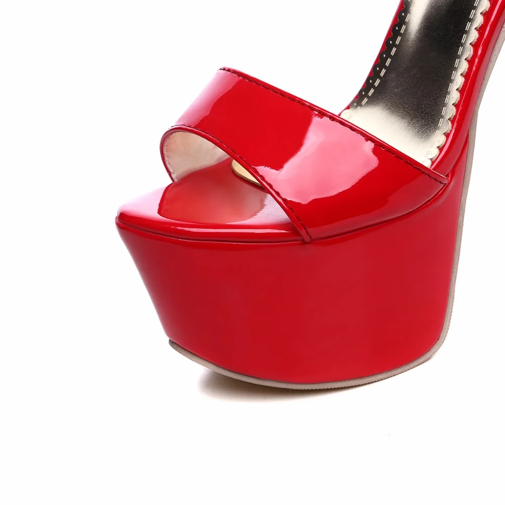 Summer Women Sandals Platform Flip Flops Sexy Red White Extreme 16cm High Heels Luxury Party Wedding Dance Shoes Lady Large Size