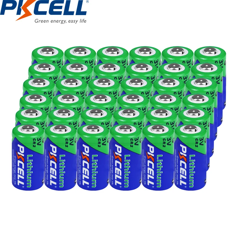 

36PCS PKCELL CR2 CR 15270 CR 15266 3V Lithium Batteries Non-rechargeable Battery 850MAH for Camera Printer Disc Brake Lock GPS