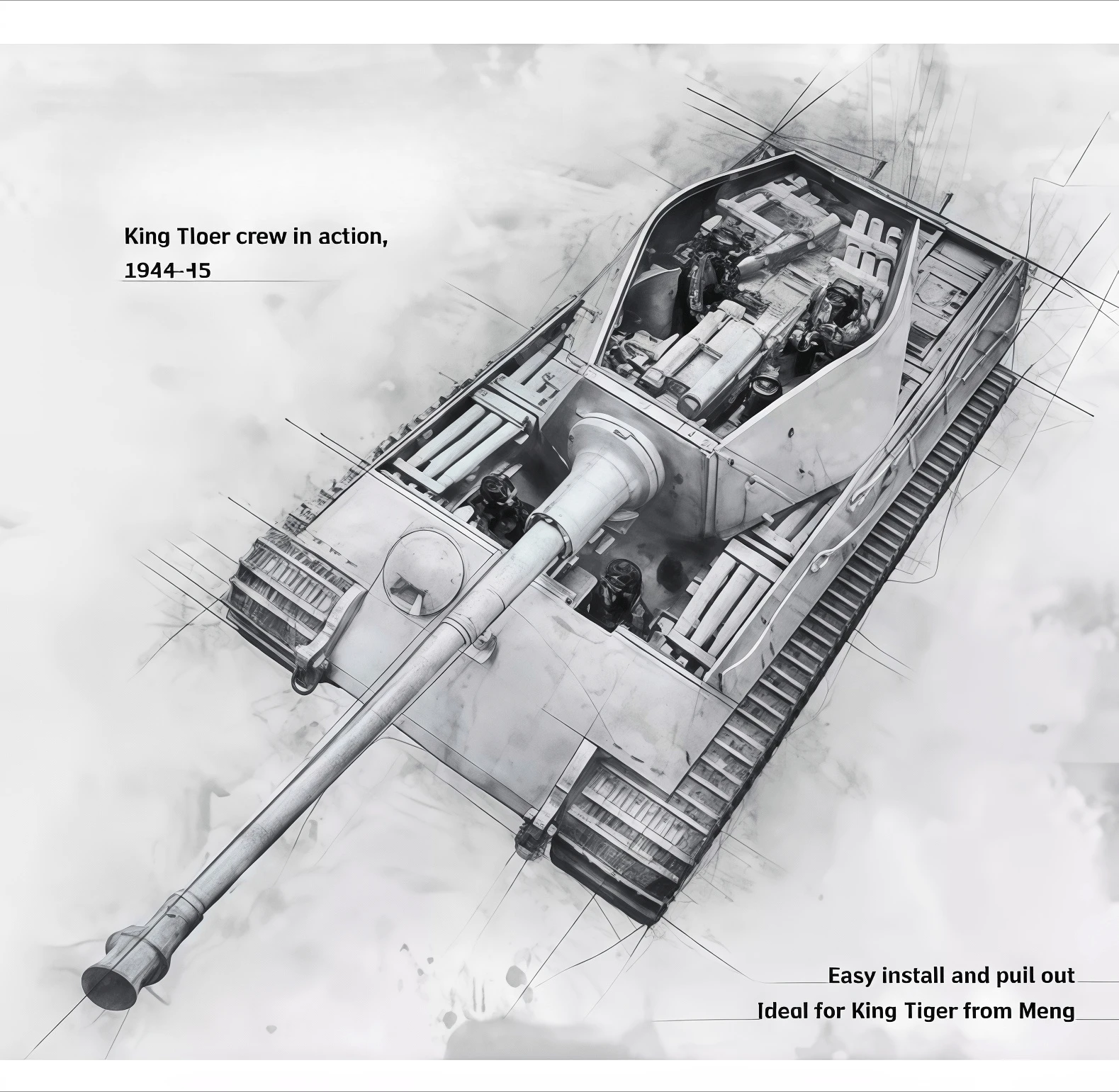 

1: 35 Casting Resin Model Assembly Kit GK, Tiger Tank Member Group, Unpainted, Requires Assembly