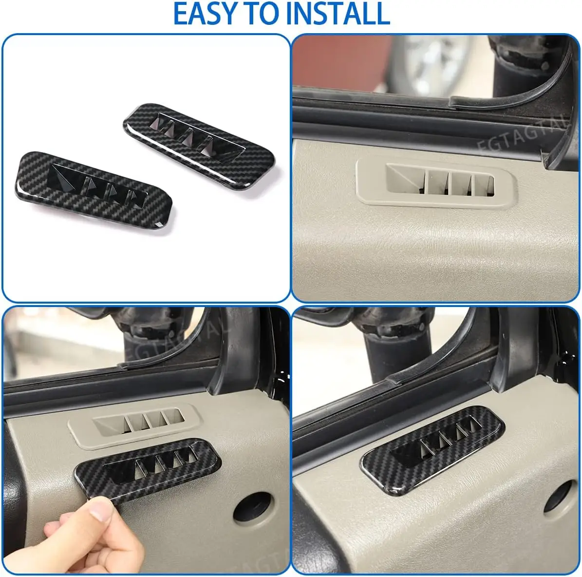 2 PCS ABS Carbon Fiber Car Interior Door Air Outlet Vent Cover For Hummer H2 2003-2007 Air Vent Decorative Trim Accessories