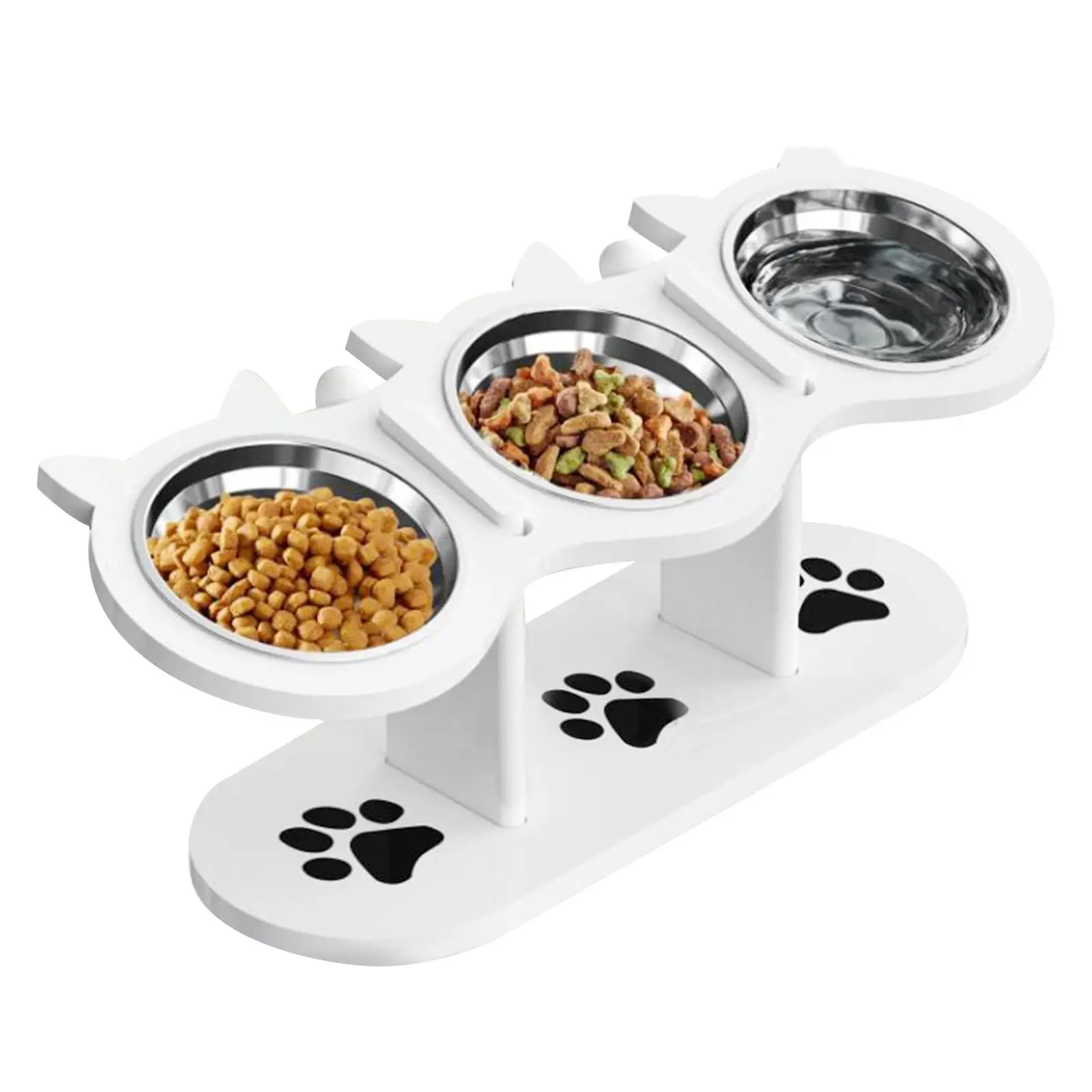 Comedero elevado para gato con base inclinada – Acero inoxidable - imagen 2