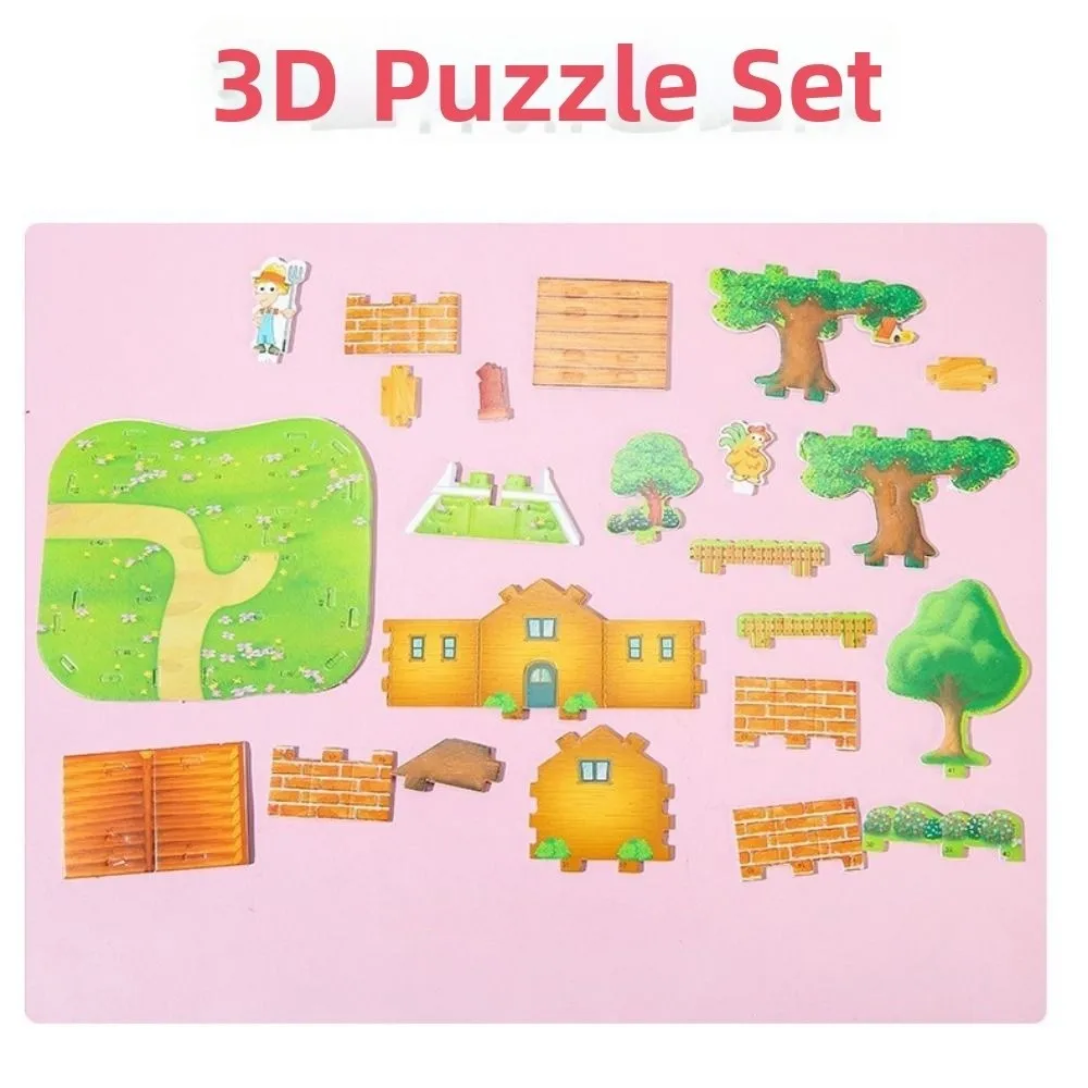New Handmade 3D Three-dimensional Building 9.8*11cm Random Styles Children Puzzle Model DIY House Assembly Building Model