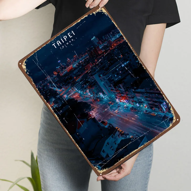 تايبي النيون المعادن المشارك زينة للمنزل عناصر الديكور علامات القصدير المعدنية المخصصة للجدار الفن الديكور غرفة الألعاب الديكور