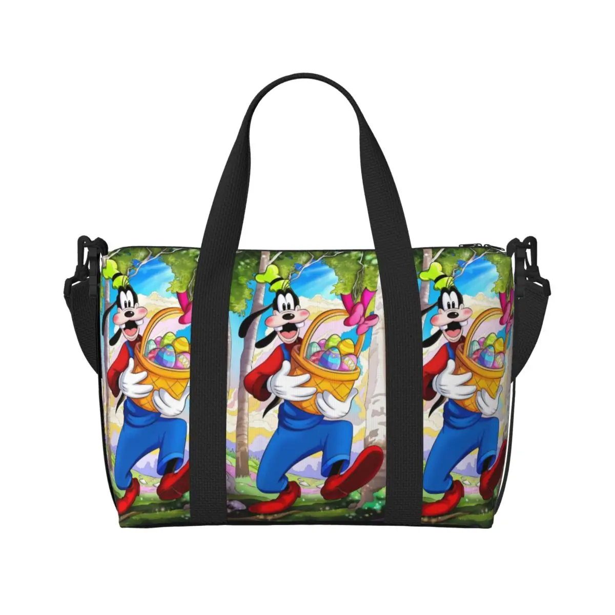 

Пляжная большая сумка Goofy на заказ для женщин, очень большая спортивная ручная кладь, забавные дорожные сумки для покупок с героями мультфильмов