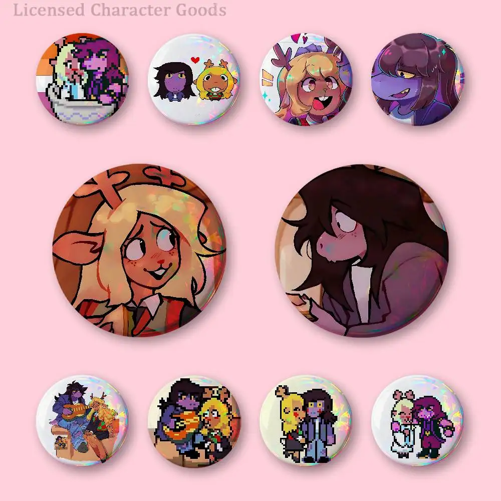 D-Deltarune Suselle Susie Noelle Badges 25 32 44 58 75 mm Round Customizable Wholesale Fan goods Self-made fan freebies