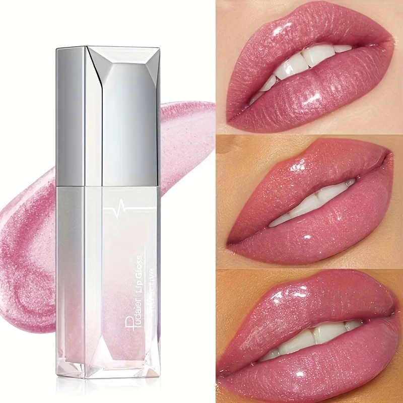 Brilho labial exuberante e brilhante que muda de cor – hidratante, perfeito para camadas sobre forros labiais para carnosos