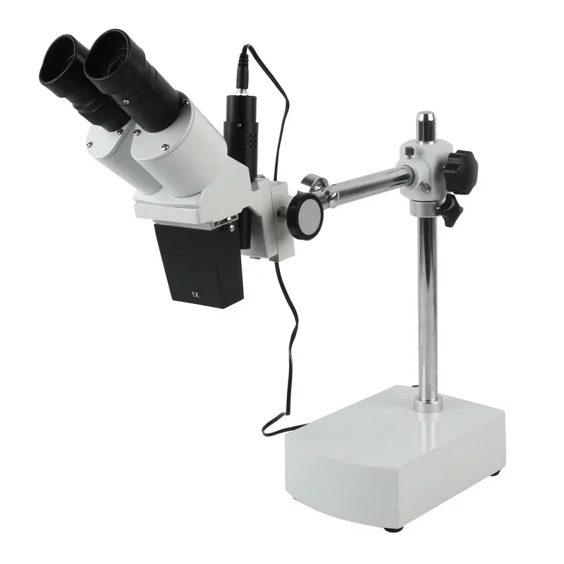 10X/20X 20X/40X Stereo Binocular Microscope 230mm Working Distance + Boom Arm For PCB Soldering Phone Repair Lab Anatomy