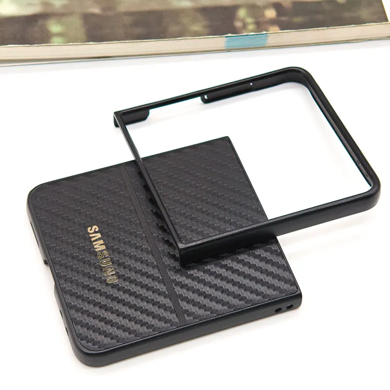 

For Samsung Galaxy Z Flip3 Flip4 Flip5 Flip6 Flip7 Flip 7 6 5 4 3 Case Hard Shockproof Carbon Fiber Cover Back Protective Shell