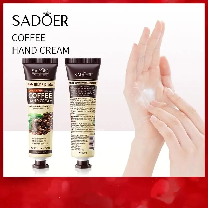 

Крем для рук SADOER 30г с кофе: увлажняющий, питательный, отбеливающий, для ухода за кожей рук