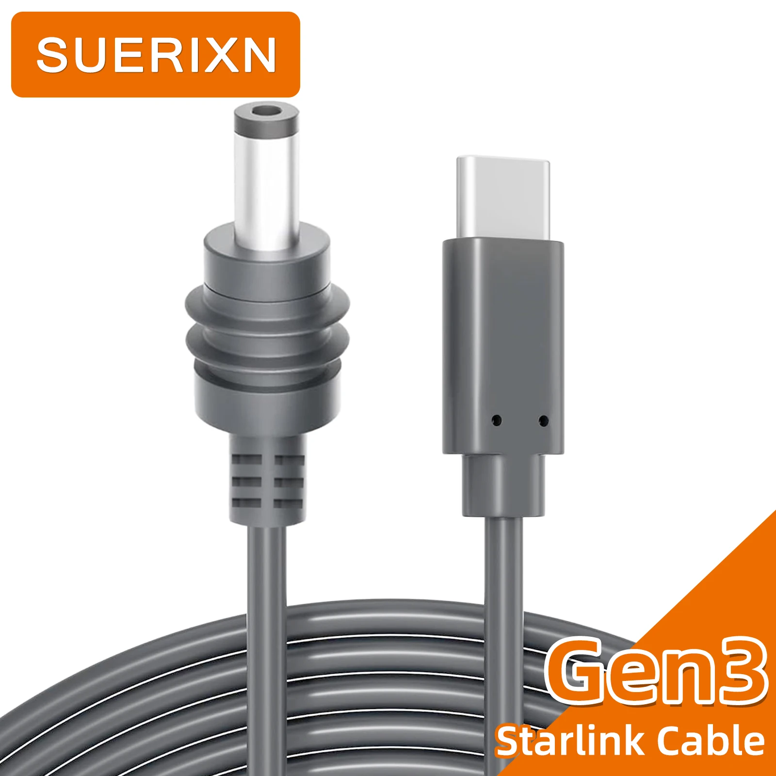 For Space-X Starlink Mini USB-C To D Cable 2/5m Waterproof Overload Short Circuit Protection Satellite Router Type-C To DC Cable