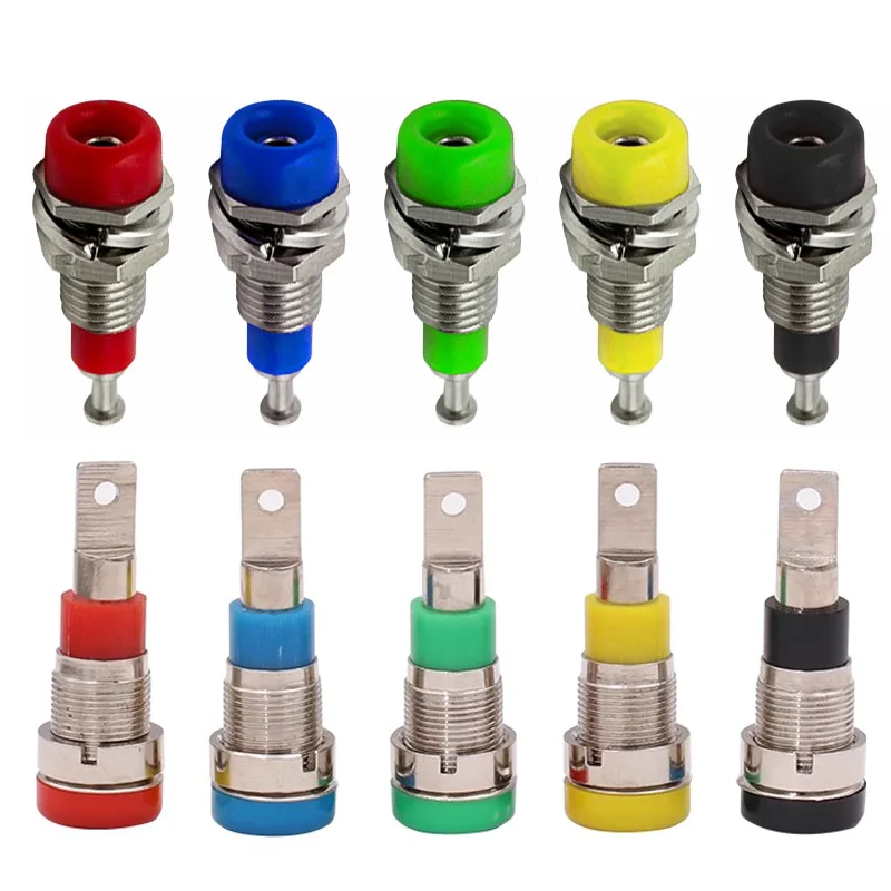 

10PCS 2MM Banana Socket Binding Post Nut Banana Plug Jack Electrical Connector Terminal Test Hole