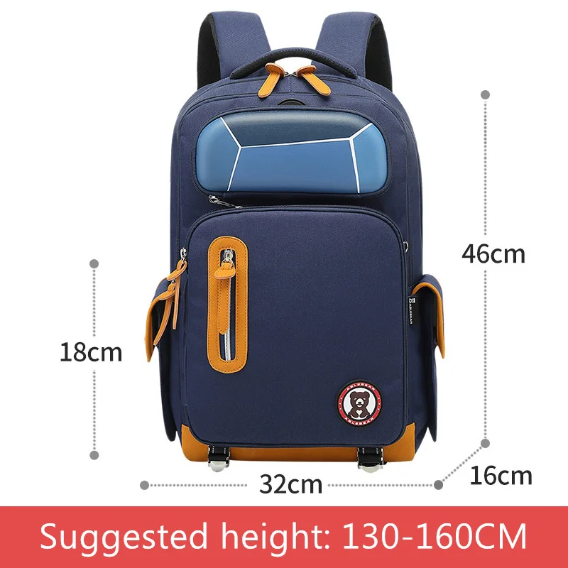 Oyixinger Creative Cartoon School Bag With Pencil Case Waterproof Multi-compartment School Backpack Large Capacity Children Bag