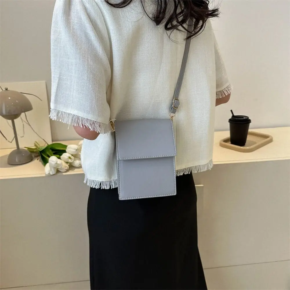 

Ins маленькая сумка через плечо из искусственной кожи, портативная простая сумка через плечо, большая вместительная сумка, мини-сумка для телефона, женская