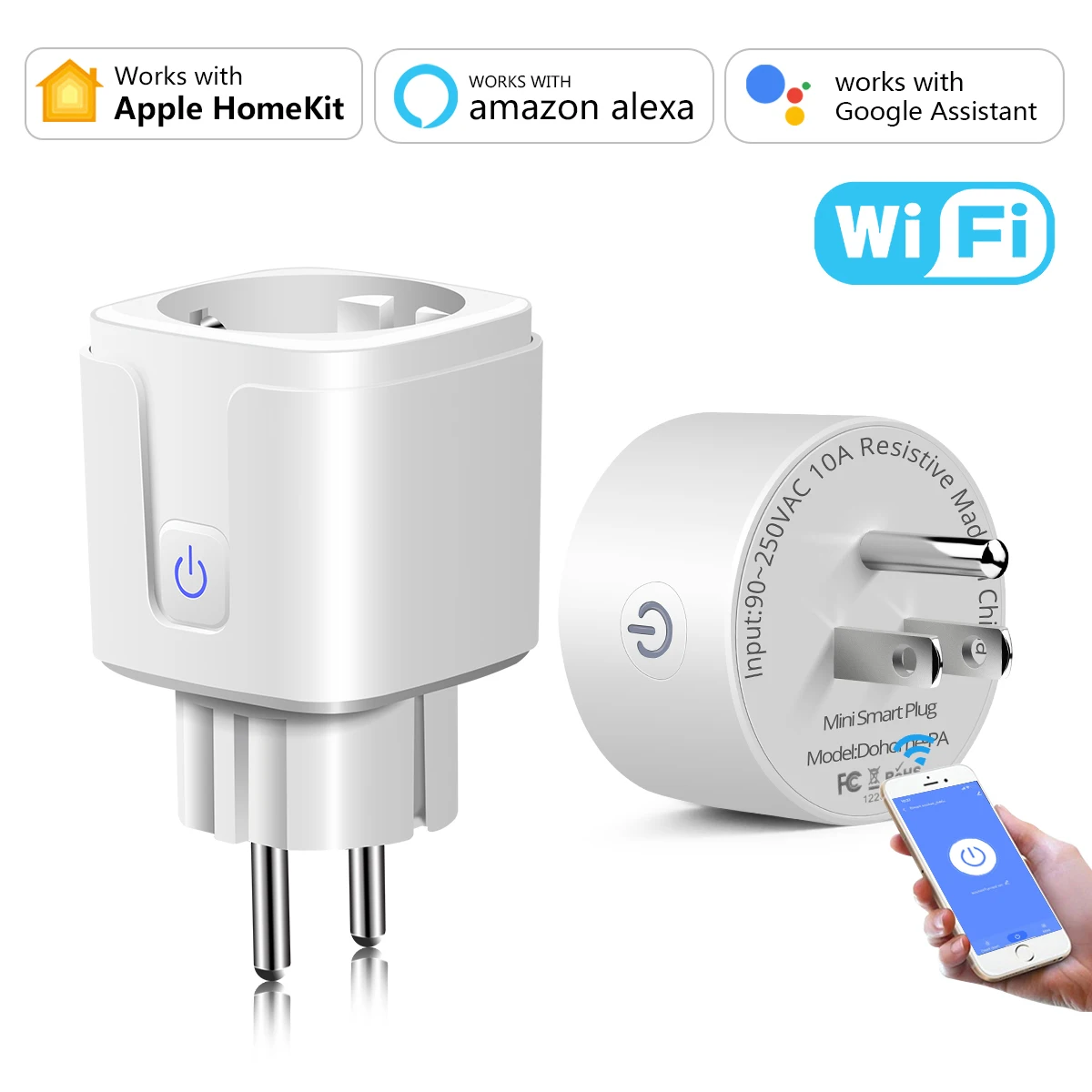 Homekit WiFi Smart Socket Plug Relay Switch Alexa Goolge Assistant Siri Voice Control Timer Breaker Work With Apple Home Kit App