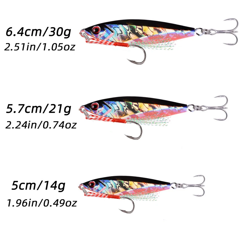 1Pc Metall Jig VIB Angeln Locken 14G 21G 30G Sinking Lockt Meer Jigs Löffel Winter angeln Gut Für Angeln Jigging Harte Köder – Detail 4