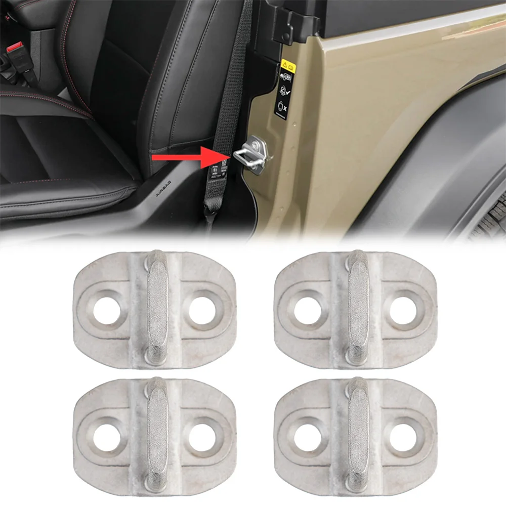 4‑Pcs Door Lock Latch Striker Plate, Door Catch Replacement Fit for Wrangler JK JL 2007‑2018+ Auto Repair Parts