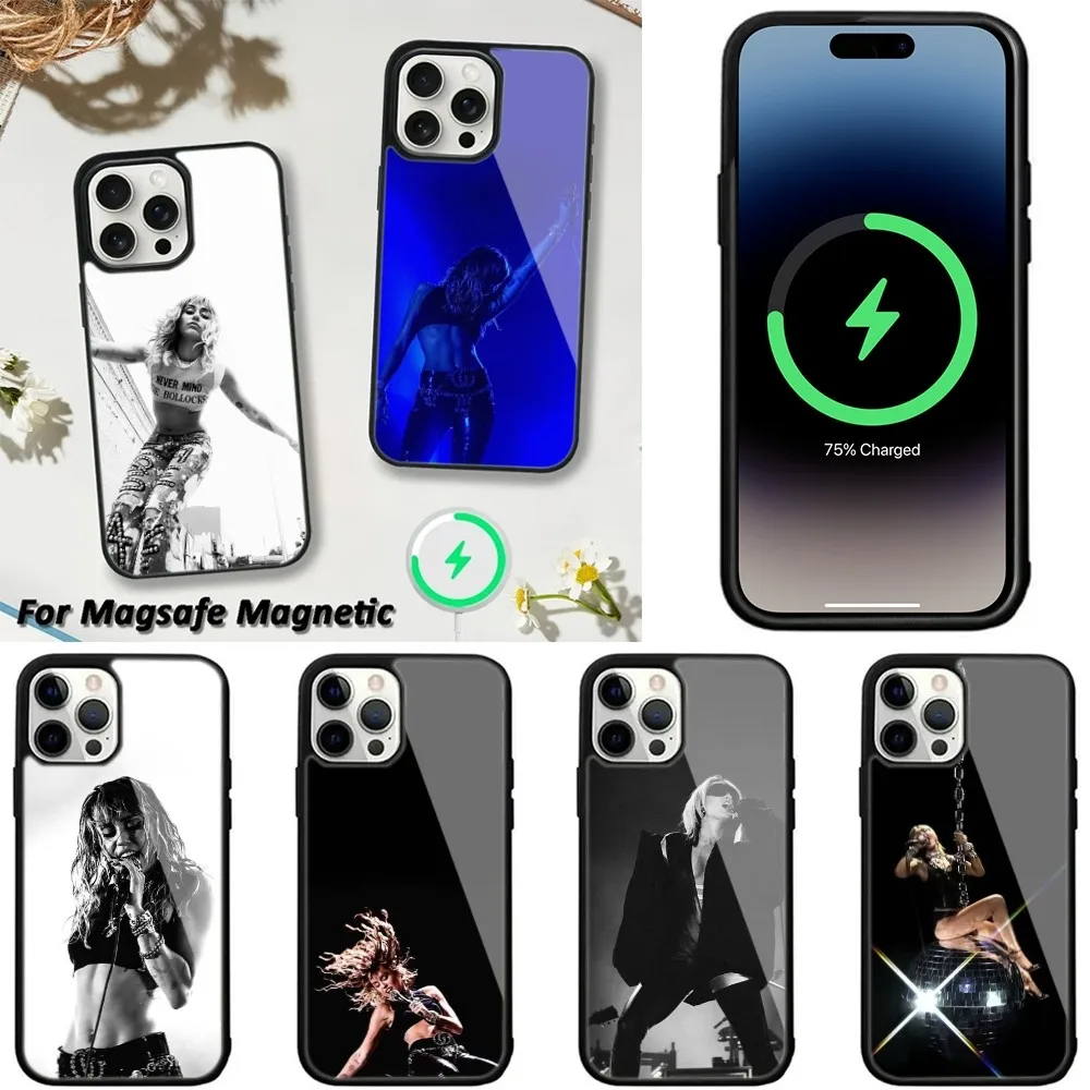 Singer M-Miley cyrus Phone Case For iPhone 16,15,14,13,12,11,Plus,Pro,Max,Mini Magsafe Magnetic Wireless Charging