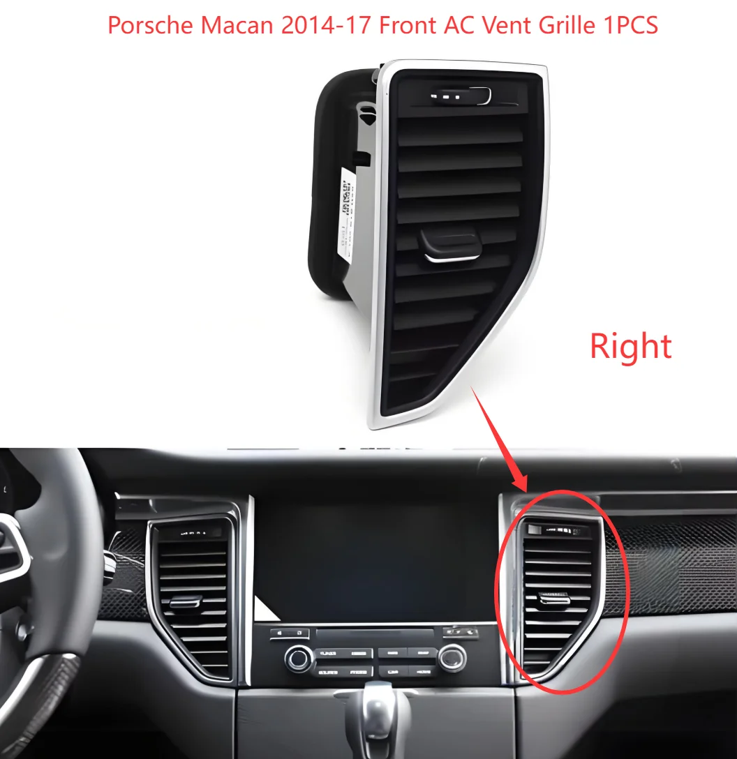 Brandneu |   OEM-Fabrikpassung |   Anti-UV-Hochfester Kunststoff Porsche Macan 2014–2017 AC-Entlüftungsgitter für das vordere Armaturenbrett (2-teiliges Set)