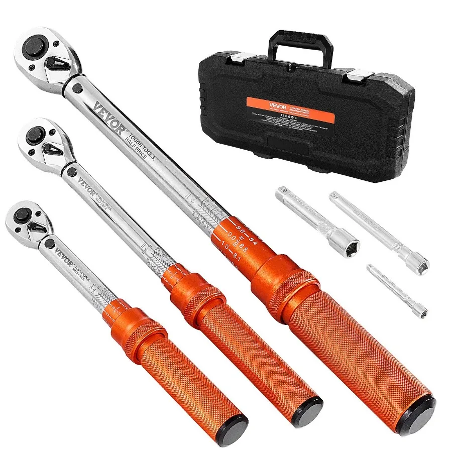 

Набор динамометрических ключей Click Torque, 3 штуки, привод 1/4, 3/8, 1/2 дюйма, 10-170 фунт-фут, 5-45 фунт-фут, 20-240 фунт-фут, двунаправленные, с двойным диапазоном крутящего момента