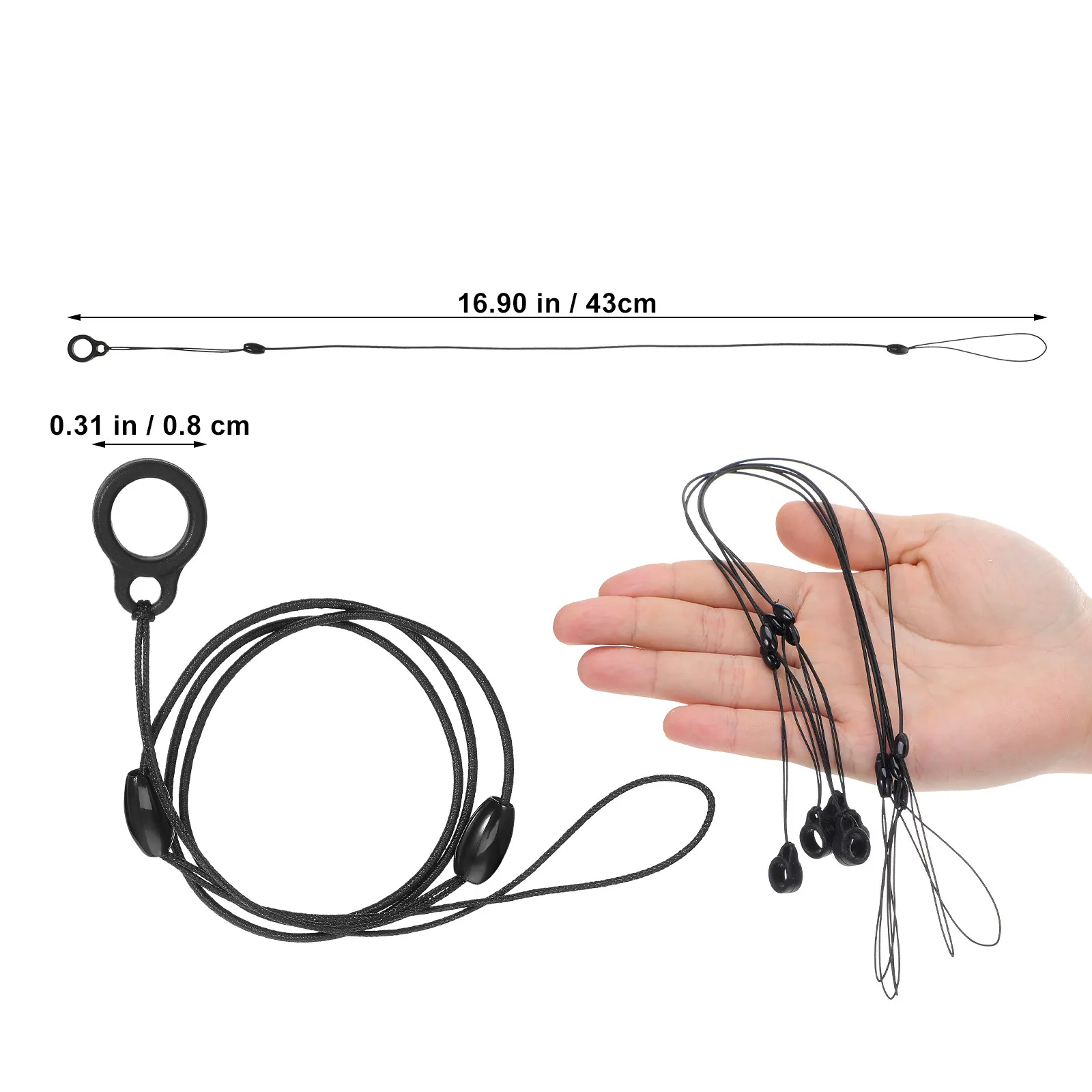 10Pcs Pen Anti-Lost Rope Retractable Elastic Lanyard Holder Adjustable Length Elastic Rope for Office Ropes Stretch Cords