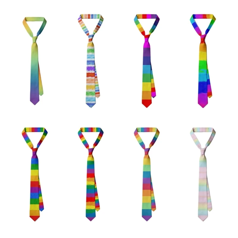 

Mens Tie Wedding Pride Month Theme with Mens Tie Rainbow Pattern for Holiday