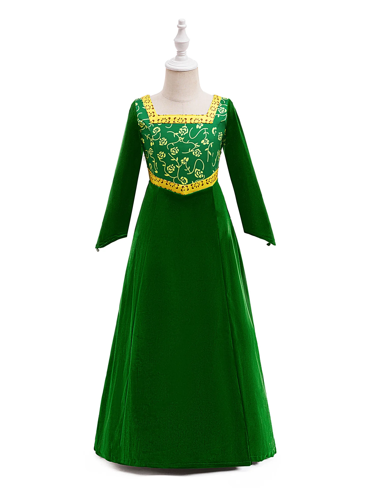 Princess Fiona Role Play Long Sleeve Dress Children's Performance Costume Girls' Long Dress Monster Shrek Halloween Outfit