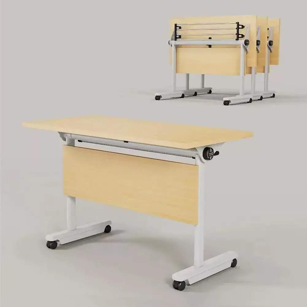 Silent-Wheel Mobile Meeting Table, Spacious Seminar Desk, Ideal for Office and Conference Rooms (120x60x75cm)