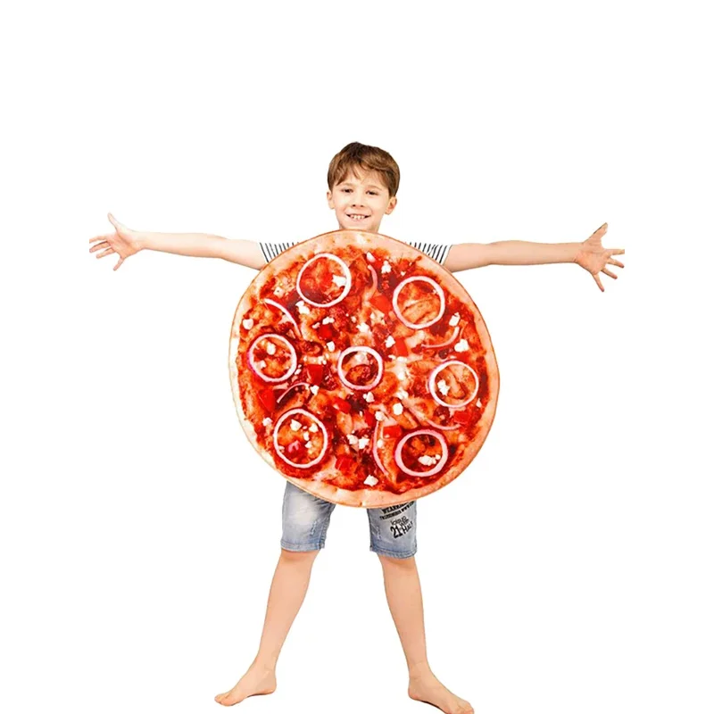أزياء أداء البيتزا التنكرية العالمية للأولاد والبنات، ملابس بيتزا مضحكة لحفلات الكرنفال، لعب الأدوار في الطعام للأطفال