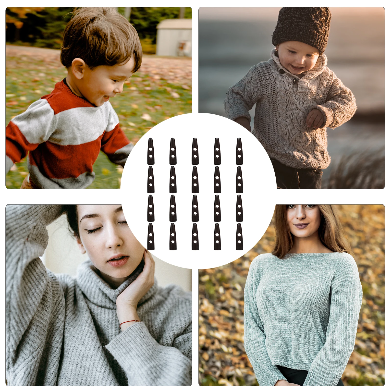 

20Pcs Fashionable Cow Horn Buttons Resistant Sewing Button for Jackets Coats Sweaters DIY Clothing Renovation