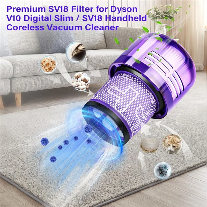 ABRG-필터 키트가 포함된 먼지통 뚜껑 Fordyson V10 디지털 슬림 진공 부착물 씰링 링이 있는 먼지통 커버